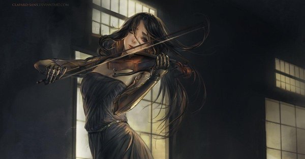 Девушка играет на скрипке