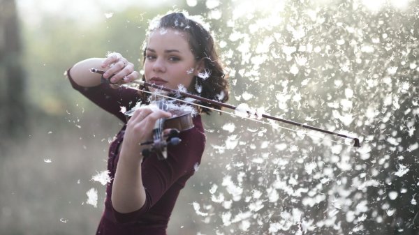 Девушка играет на скрипке