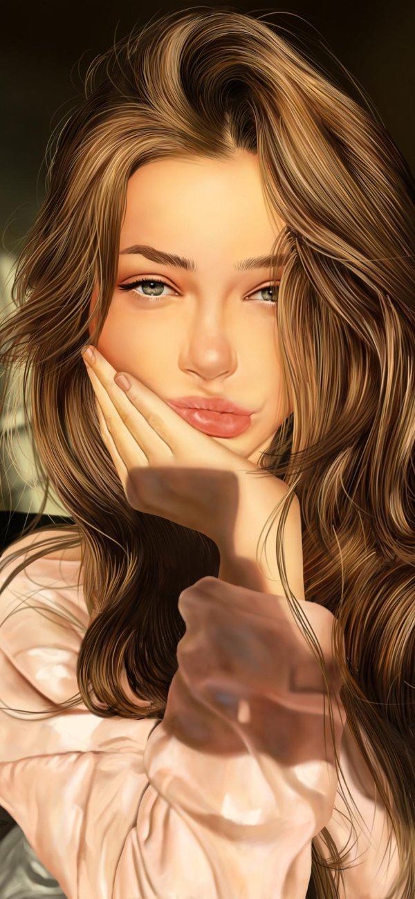 С девушками нарисованные цветные