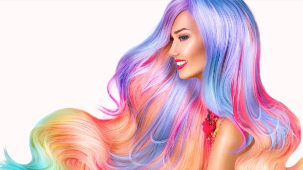 С девушками нарисованные цветные