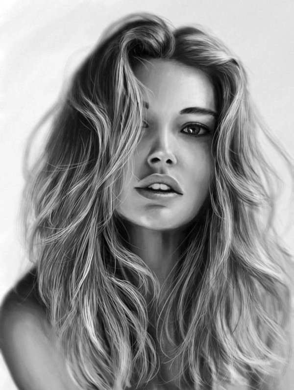 С девушками нарисованные цветные