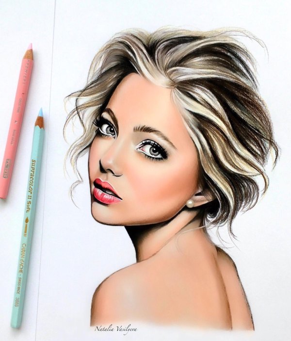 С девушками нарисованные цветные