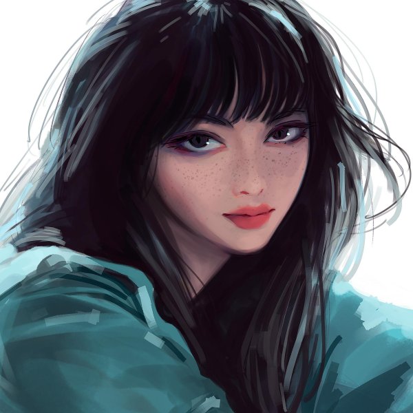 С девушками нарисованные цветные