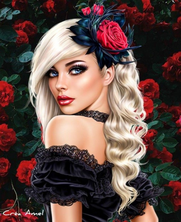 С девушками нарисованные цветные