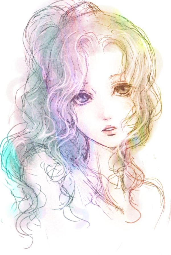 С девушками нарисованные цветные