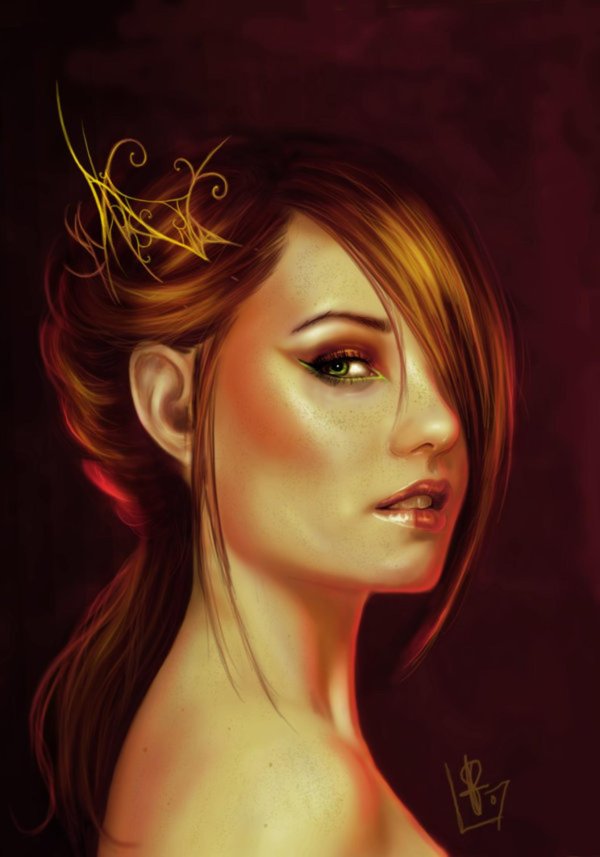 С девушками нарисованные цветные