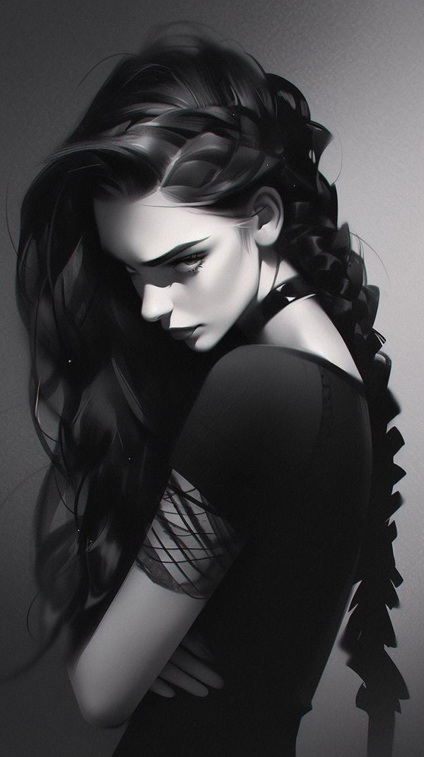 С девушками нарисованные цветные