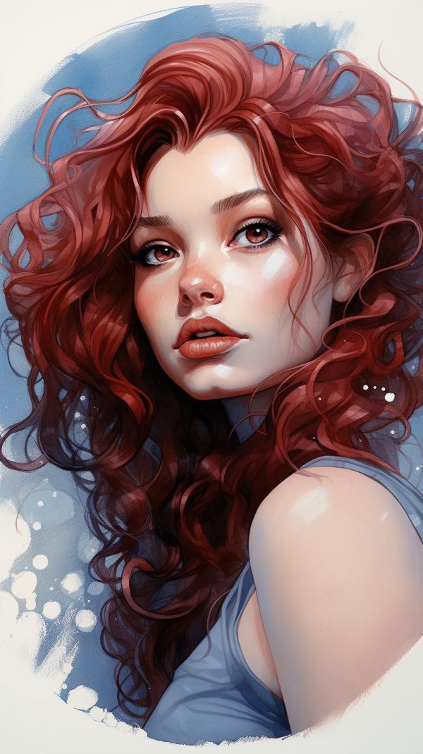 С девушками нарисованные цветные