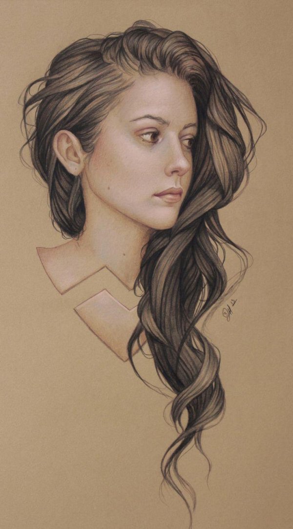 С девушками нарисованные цветные