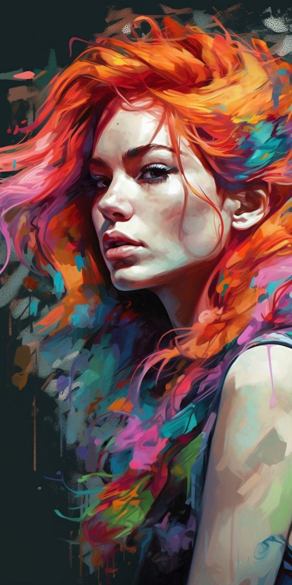 С девушками нарисованные цветные