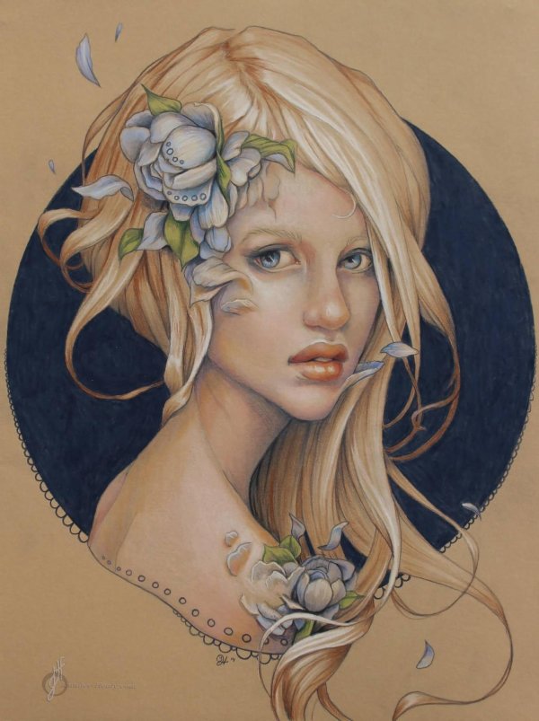 С девушками нарисованные цветные