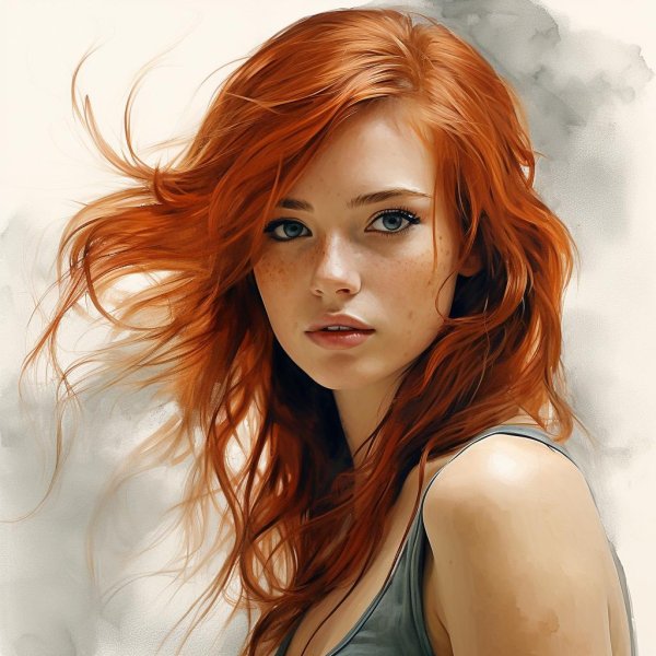 С девушками нарисованные цветные