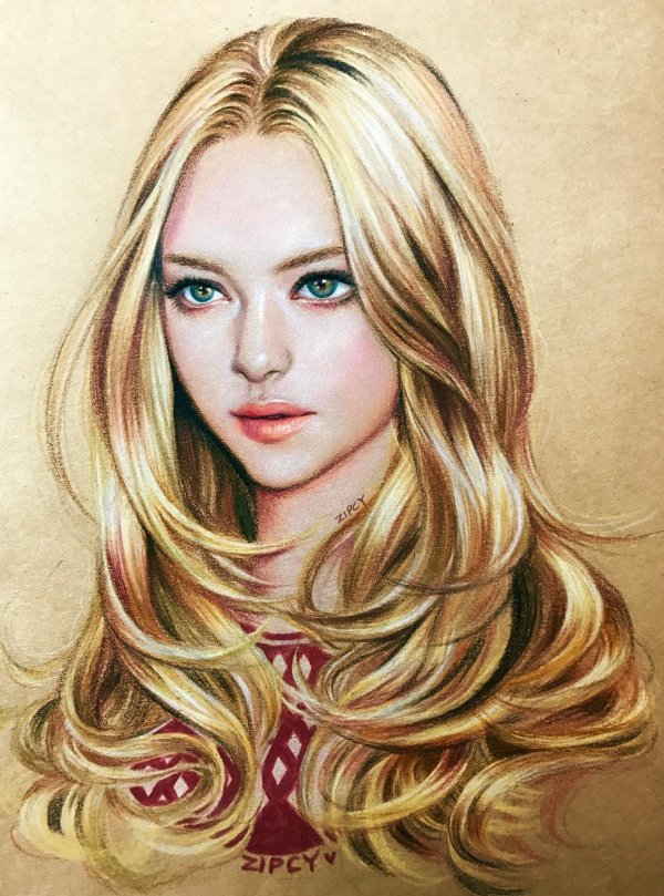 С девушками нарисованные цветные