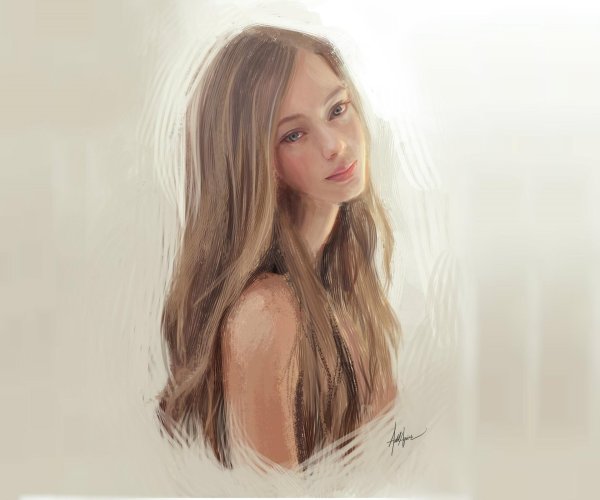 С девушками нарисованные цветные