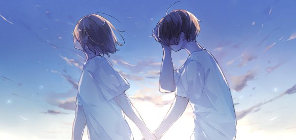 Аниме девушка с парнем