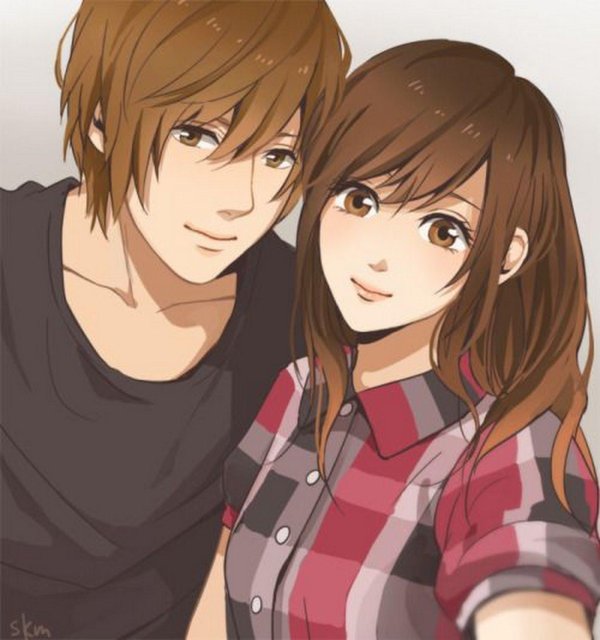 Аниме девушка с парнем