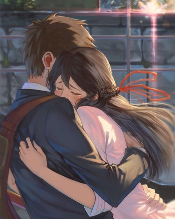 Аниме девушка с парнем