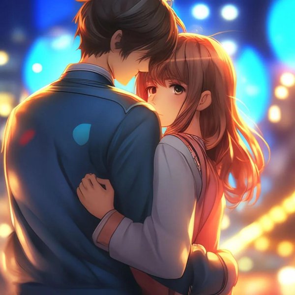 Аниме девушка с парнем