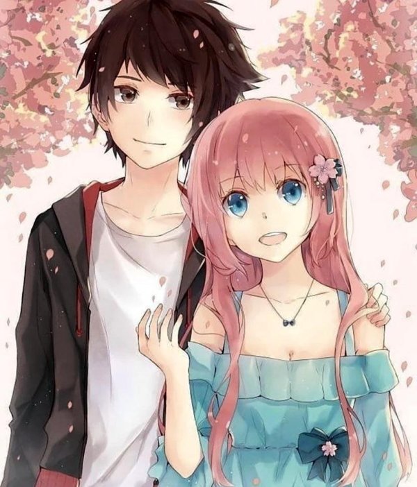 Аниме девушка с парнем