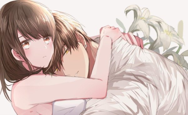 Аниме девушка с парнем