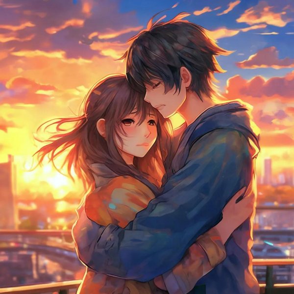 Аниме девушка с парнем