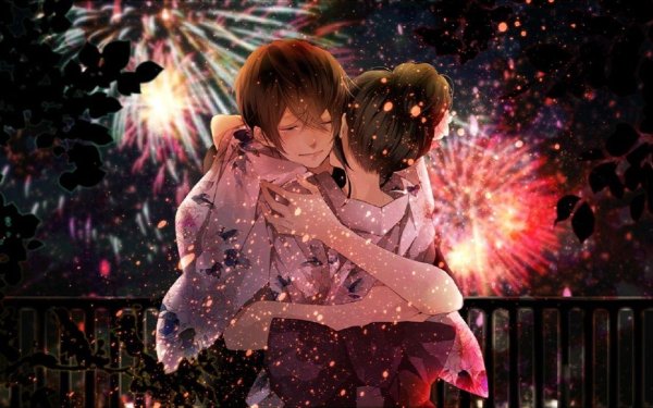 Аниме девушка с парнем