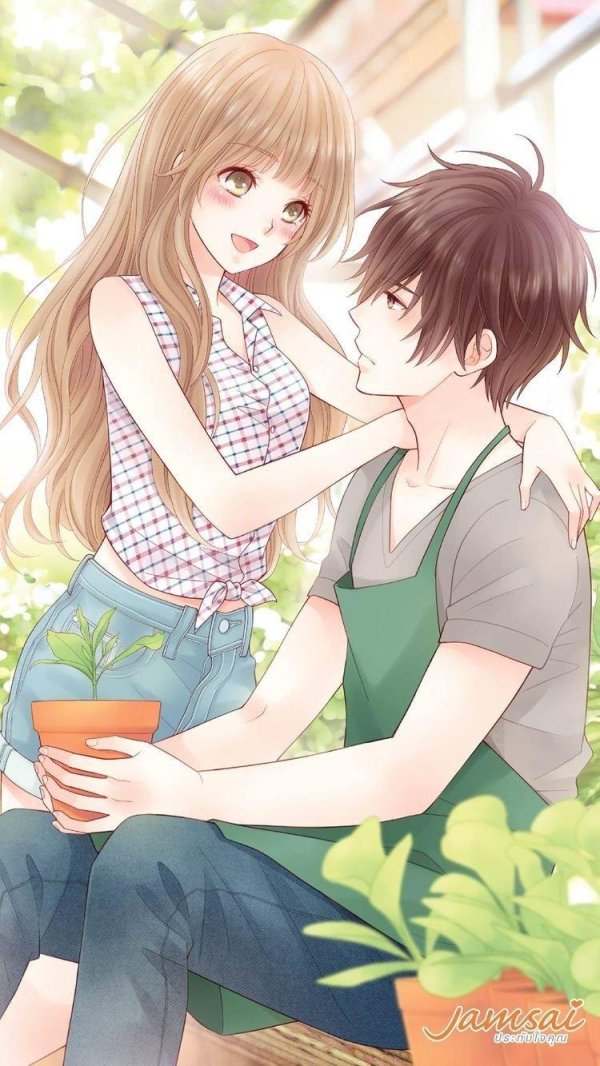 Аниме девушка с парнем