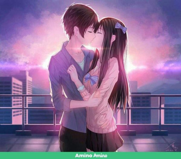 Аниме девушка с парнем