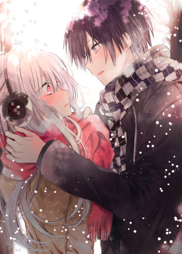 Аниме девушка с парнем