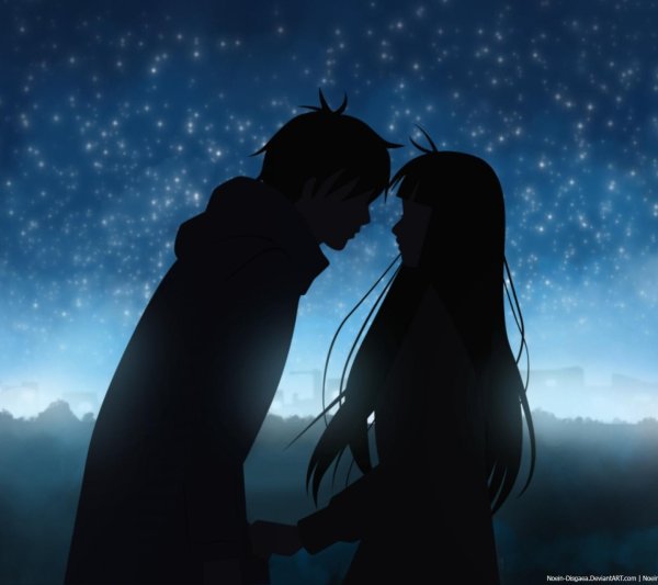 Аниме девушка с парнем