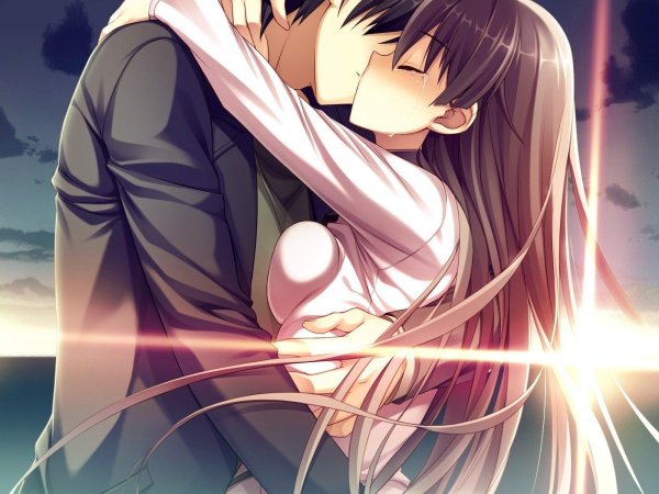 Аниме девушка с парнем