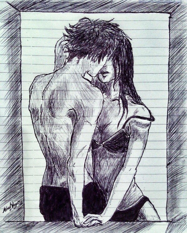 Парень и девушка нарисованные