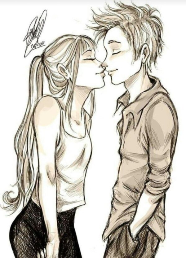 Парень и девушка нарисованные