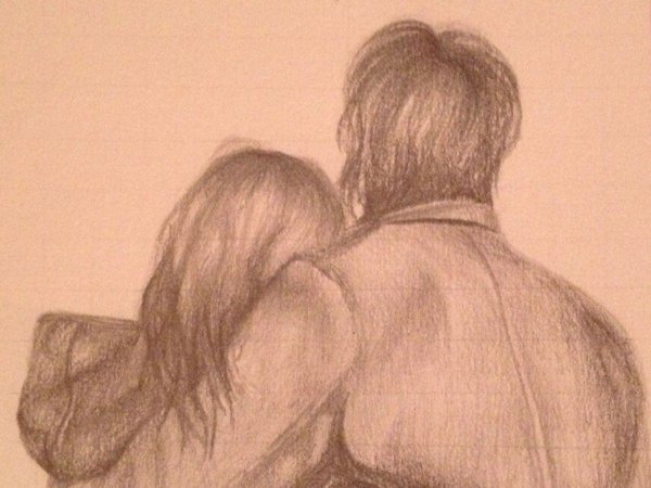 Парень и девушка нарисованные