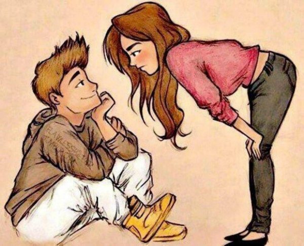 Парень и девушка нарисованные