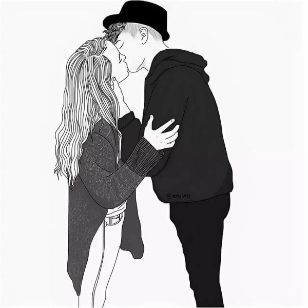 Парень и девушка нарисованные