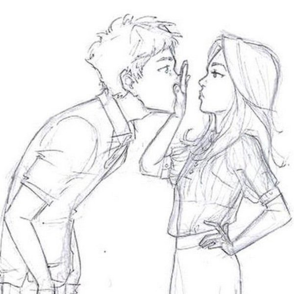 Парень и девушка нарисованные