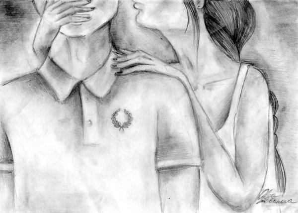 Парень и девушка нарисованные