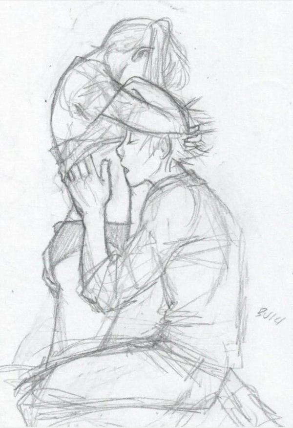 Парень и девушка нарисованные