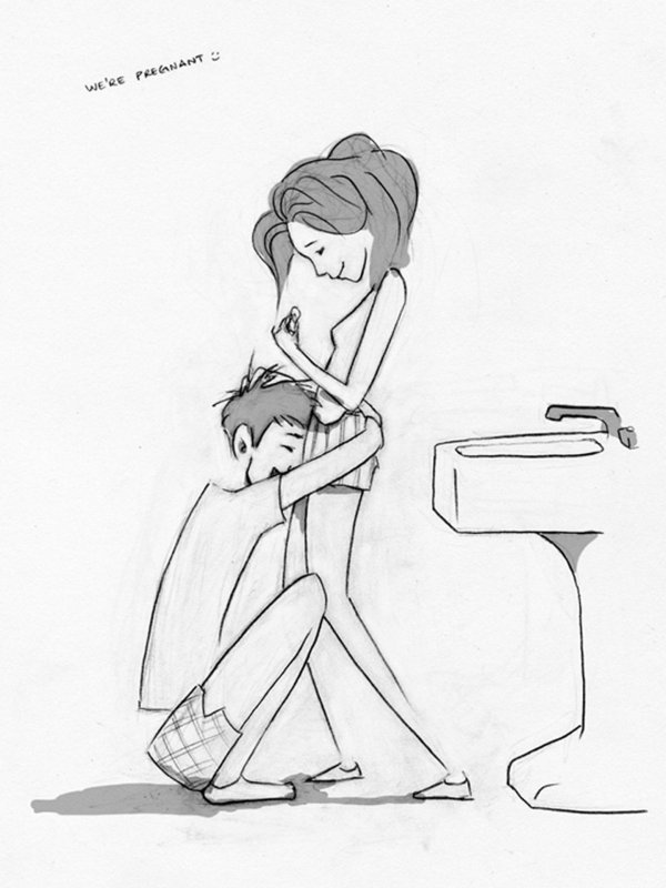 Парень и девушка нарисованные