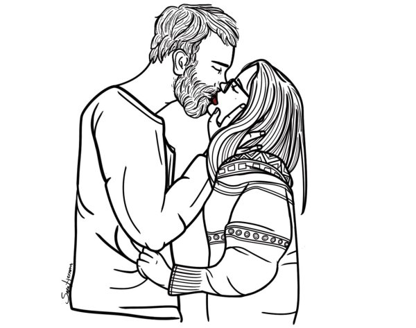 Парень и девушка нарисованные