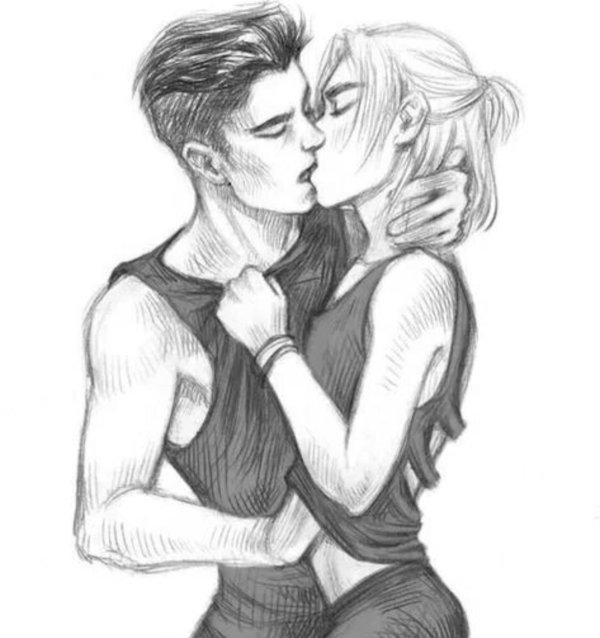 Парень и девушка нарисованные