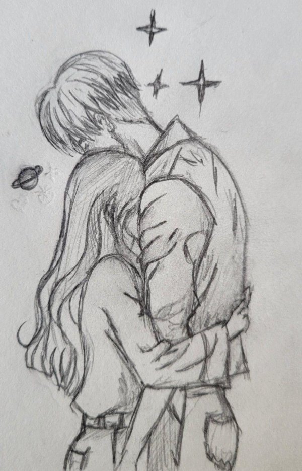 Парень и девушка нарисованные