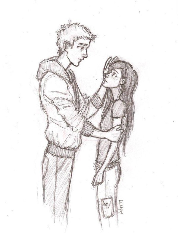 Парень и девушка нарисованные