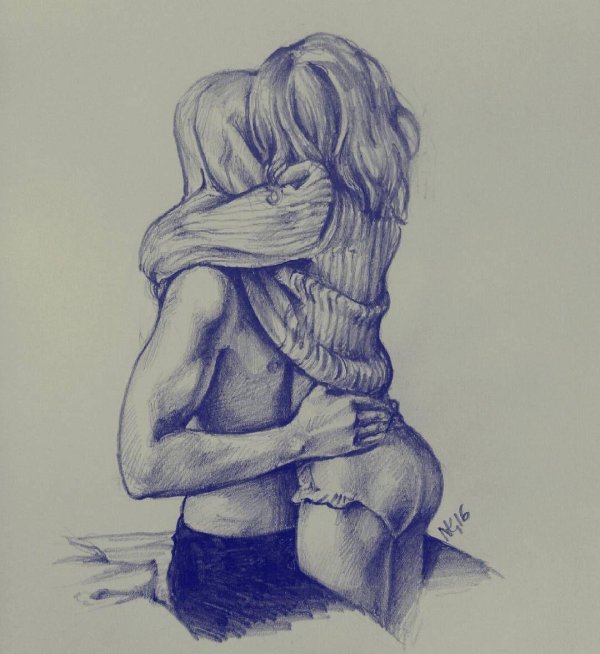 Парень и девушка нарисованные