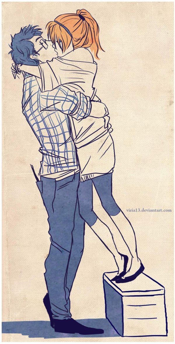 Парень и девушка нарисованные