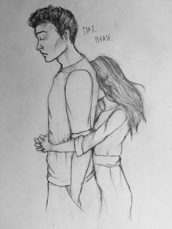 Парень и девушка нарисованные