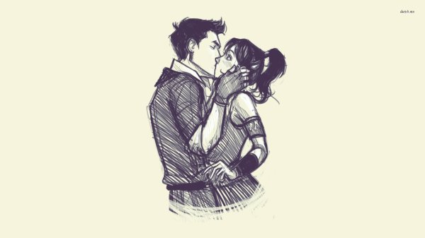 Парень и девушка нарисованные