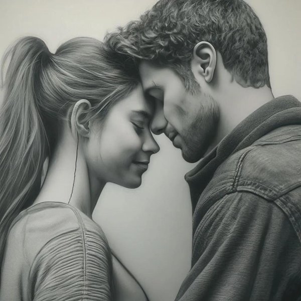 Парень и девушка нарисованные