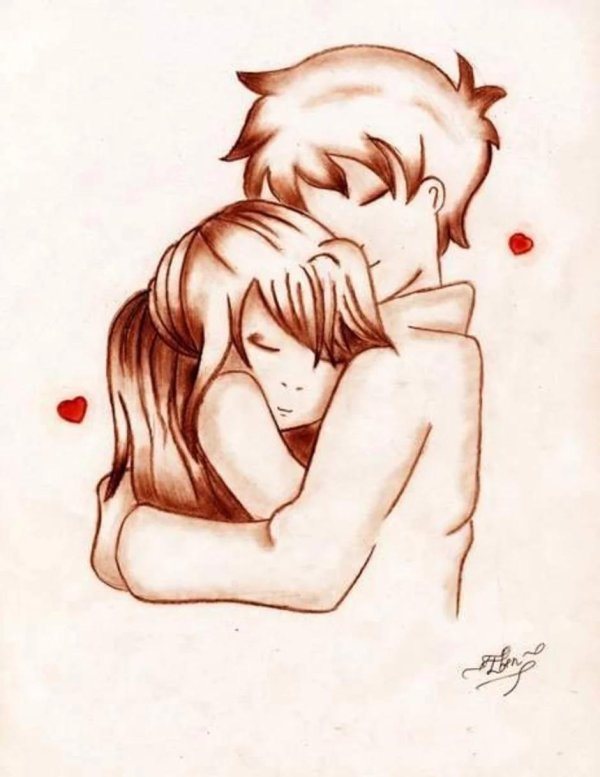 Парень и девушка нарисованные